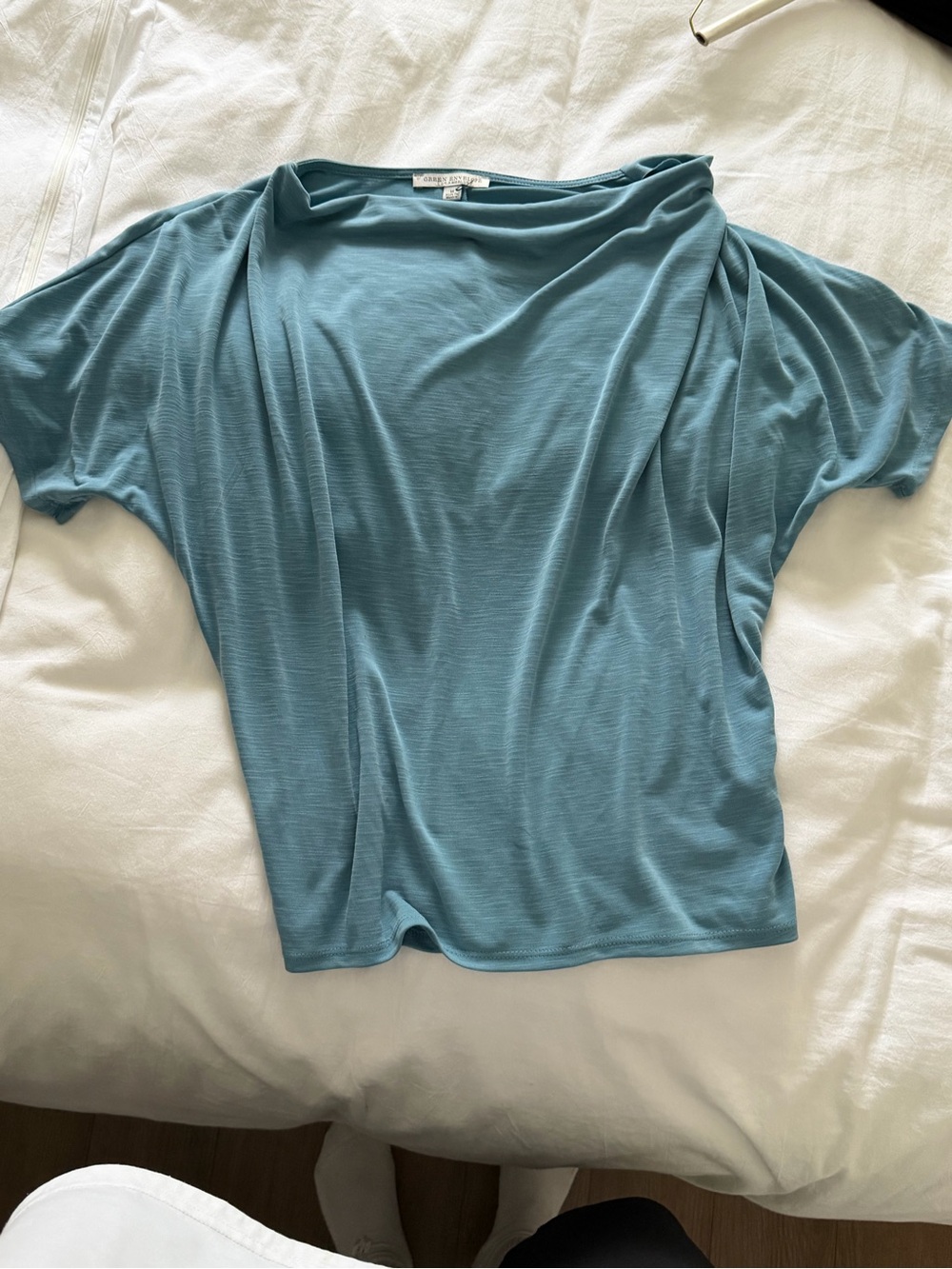 Green Envelope Teal Dolman Short Sleeve Top